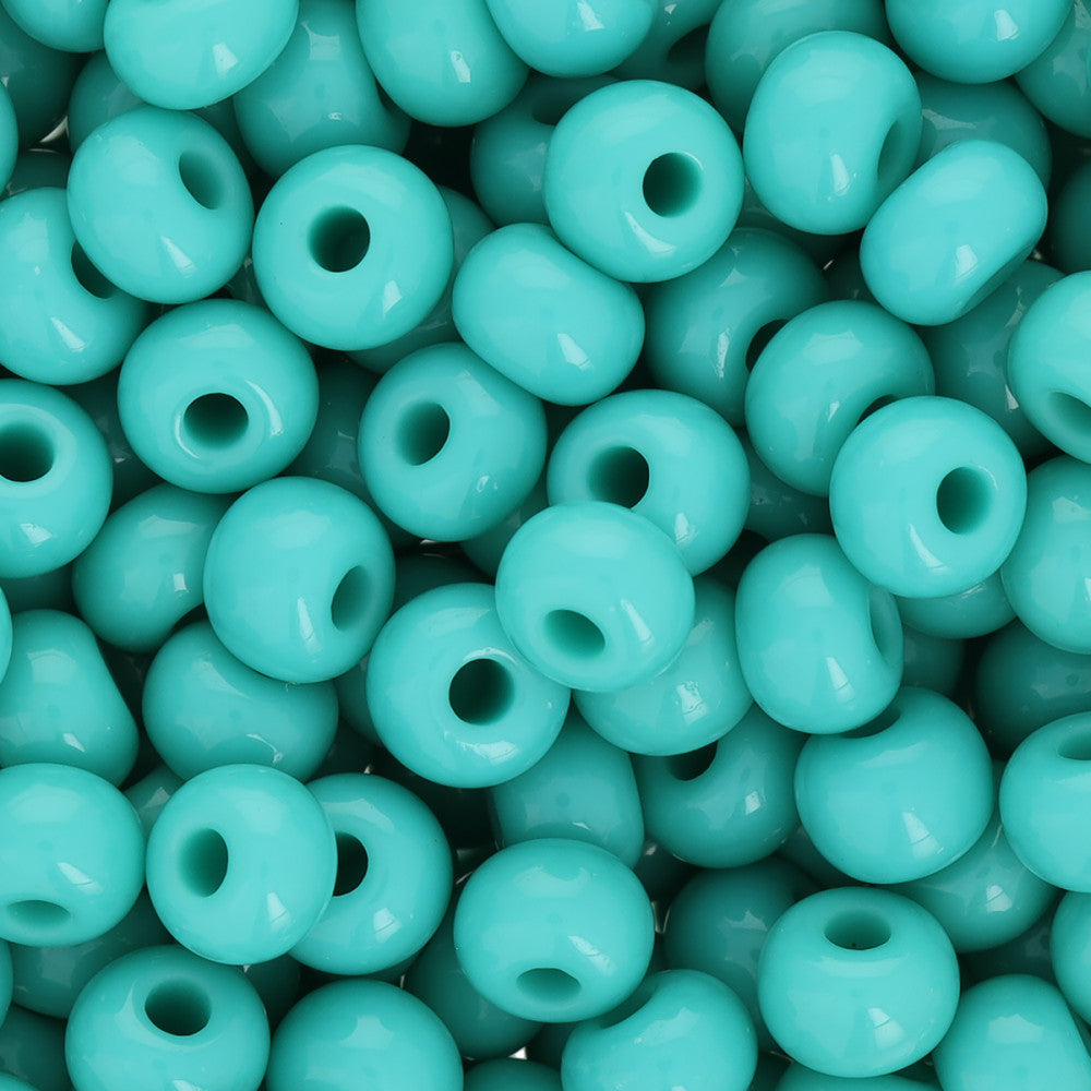 Preciosa Czech Glass, 6/0 Round Pony Seed Bead, Opaque Turquoise (1 Tube)