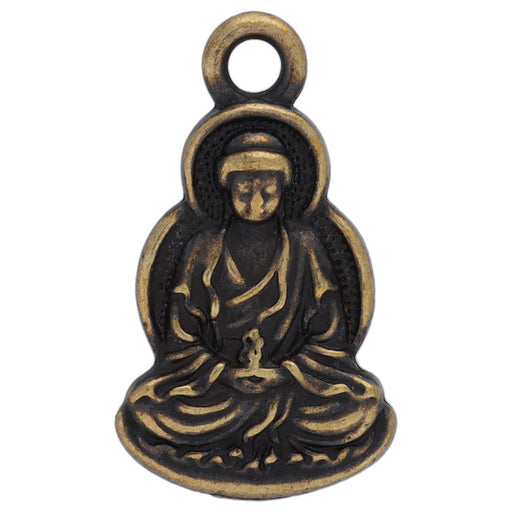 TierraCast Pewter Charm, Seated Buddha with Loop 21.5x12mm, 1 Piece, Brass Oxide