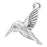 Nunn Design Charm, Hummingbird 16x22mm, Antiqued Silver (1 Piece)