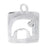 Sterling Silver Charm, Rectangle Elephant 18x14.5mm, 1 Piece
