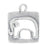 Sterling Silver Charm, Rectangle Elephant 18x14.5mm, 1 Piece