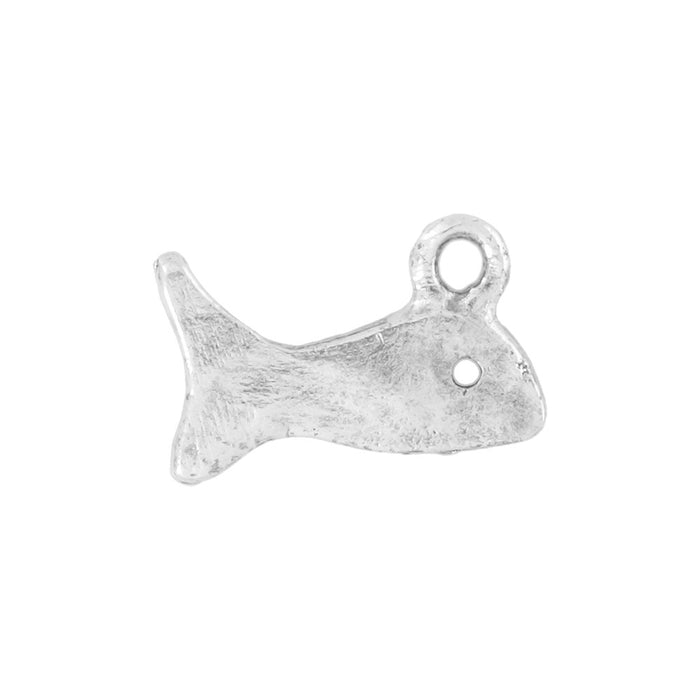Sterling Silver Charm, Fish 12mm, 1 Piece