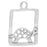Sterling Silver Charm, Rectangle with Turtle 20x13.5mm, 1 Piece