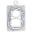 Sterling Silver Charm, Large Rectangle Cat Cut-Out 27.5x16.5mm, 1 Piece
