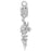 Sterling Silver Charm, Arrow with Dragon 31.5x7mm, 1 Piece