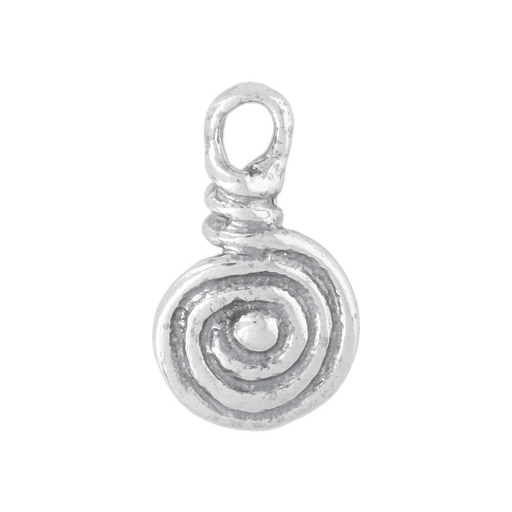Sterling Silver Charm, Fancy Spiral 14.5x8.5mm, 1 Piece