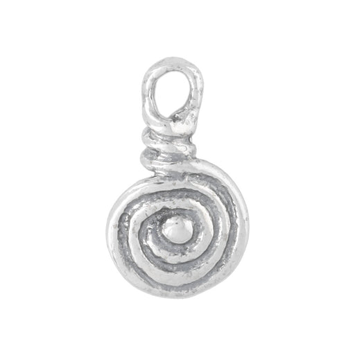 Sterling Silver Charm, Fancy Spiral 14.5x8.5mm, 1 Piece