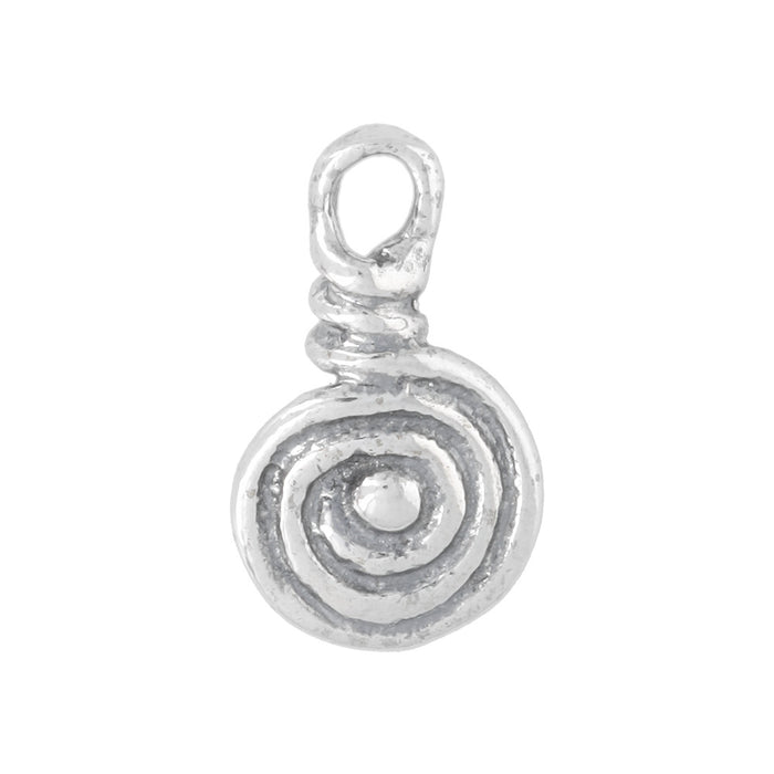 Sterling Silver Charm, Fancy Spiral 14.5x8.5mm, 1 Piece