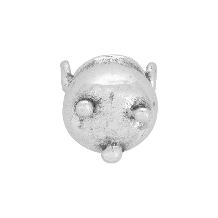 Sterling Silver Charm, Halloween Cauldron Pot  9.5x9mm, 1 Piece