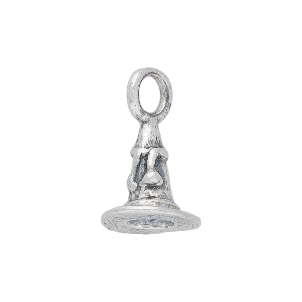 Sterling Silver Charm, Small Halloween Witch's Hat 11x7mm, 1 Piece