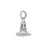 Sterling Silver Charm, Small Halloween Witch's Hat 11x7mm, 1 Piece
