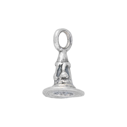 Sterling Silver Charm, Small Halloween Witch's Hat 11x7mm, 1 Piece