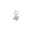 Sterling Silver Charm, Poinsettia Flower 7.2x4mm, 1 Piece