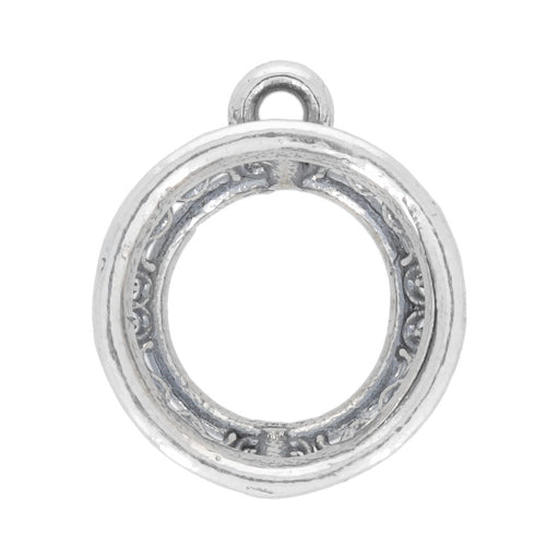 Sterling Silver Charm, Rivoli Filigree Setting 16.5x14mm, 1 Piece