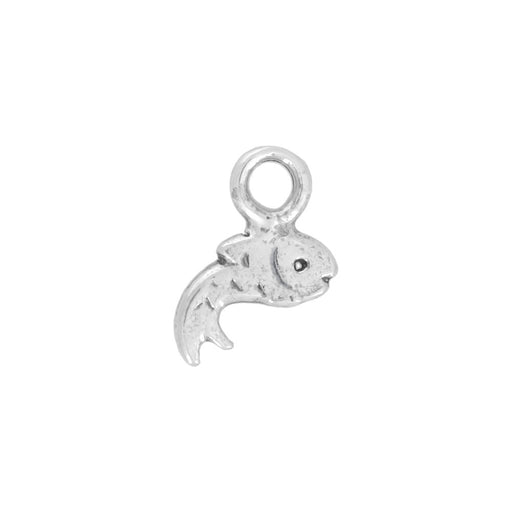 Sterling Silver Charm, Tiny Fish 7x7mm, 1 Piece