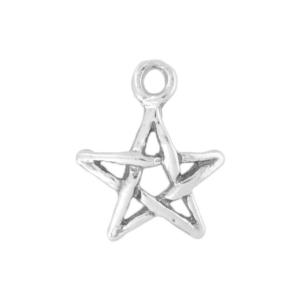 Sterling Silver Charm, Open Star 12x10.5mm, 1 Piece