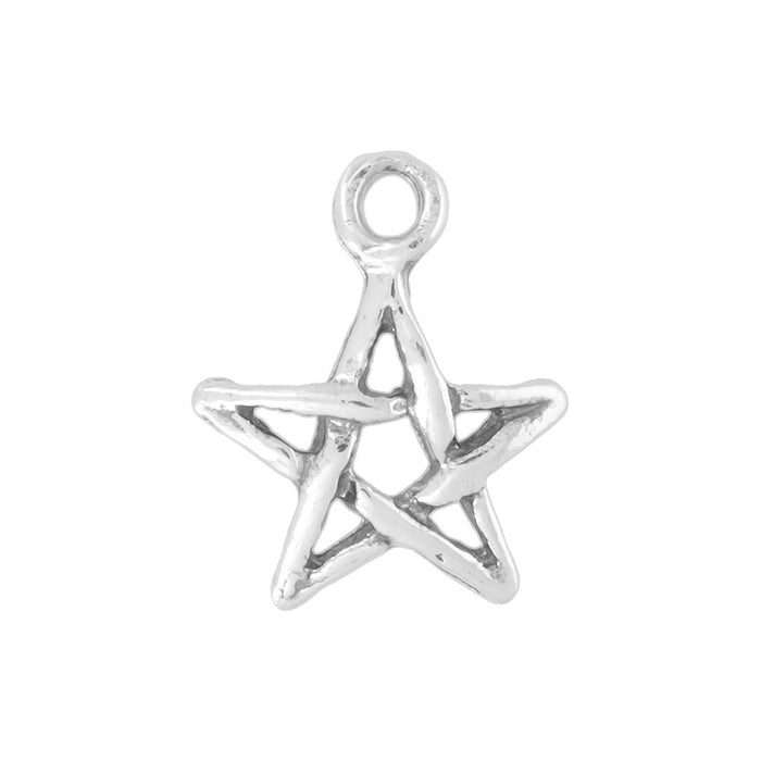 Sterling Silver Charm, Open Star 12x10.5mm, 1 Piece