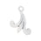 Sterling Silver Charm, Large Flowing 14x12mm, 1 Piece