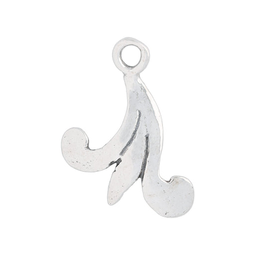 Sterling Silver Charm, Large Flowing 14x12mm, 1 Piece