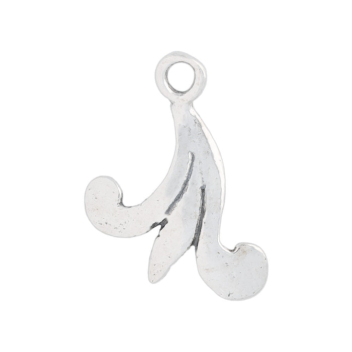 Sterling Silver Charm, Large Flowing 14x12mm, 1 Piece