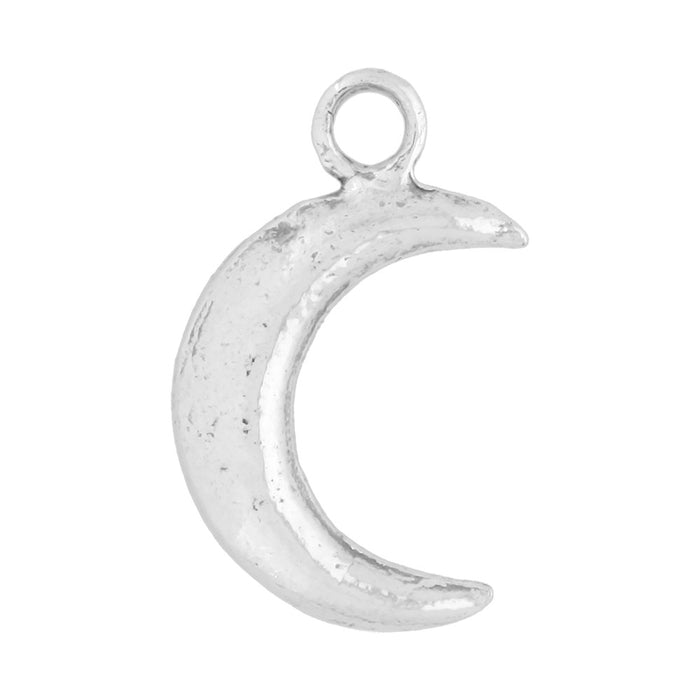Sterling Silver Charm, Crescent Moon 17x10mm, 1 Piece