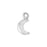Sterling Silver Charm, Tiny Crescent Moon 10x5.5mm, 1 Piece