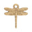 Charm, Small Dragonfly 16.5x16mm, Antiqued Gold, by Nunn Design (1 Piece)