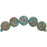 Czech Glass 12mm Turquoise Opaque with Picasso Finish and Copper Wash Coin with Bird Bead Strand by Raven's Journey