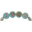 Czech Glass 12mm Pressed Coin with Bee Turquoise with Picasso Finish and Copper Wash Bead Strand by Raven's Journey