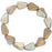 Czech Glass Old Style Drop (13x12mm) Crystal Transparent with Etched Gold and Aurora Borealis Finishes , 1 Strand