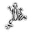 TierraCast Fine Silver Plated Pewter Leaping Frog Charm 20mm (1 Piece)