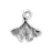 TierraCast Fine Silver Plated Pewter Ginkgo Leaf Charm 13.6mm (1 pcs)