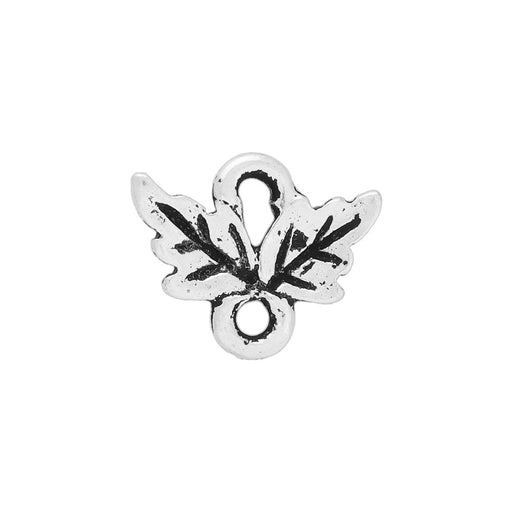 Connector Link, Leaf Link 10.5mm, Antiqued Silver Plated, by TierraCast (1 Piece)