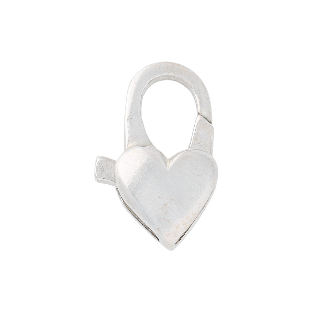 Lobster Clasps, Heart 13mm, Sterling Silver (1 Piece)