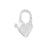 Lobster Clasps, Heart 13mm, Sterling Silver (1 Piece)