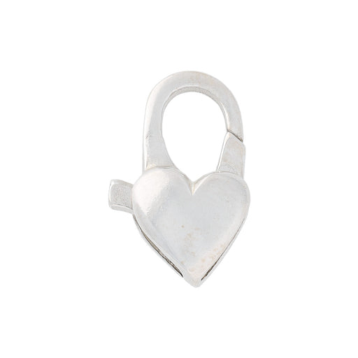Lobster Clasps, Heart 13mm, Sterling Silver (1 Piece)