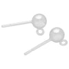 Earring Posts, Stud with Ball & Ring 5mm Sterling Silver (2 Pairs)