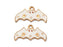 White Bat Enamel Charm 24.5x13.5mm