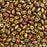 Czech Glass MiniDuo, 2-Hole Beads 2x4mm, Matte Metallic Gold Copper Iris  (2.5 Inch Tube)