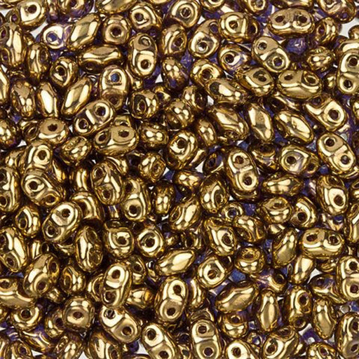 Czech Glass MiniDuo, 2-Hole Beads 2x4mm, Transparent Bronze  (2.5 Inch Tube)