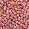 Czech Glass MiniDuo, 2-Hole Beads 2x4mm, Chalk Red Luster (2.5 Inch Tube)