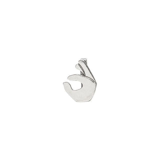 Slider Bead, O.K. Sign Emoji 11x9mm, by BB Benbassat, Antiqued Silver Plated (1 Piece)
