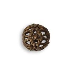 Vintaj Natural Brass Round Filigree Bead 7mm
