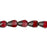 Czech Glass Opaque Red with Patina Bottom Cut Teardrop Bead Strand by Raven's Journey