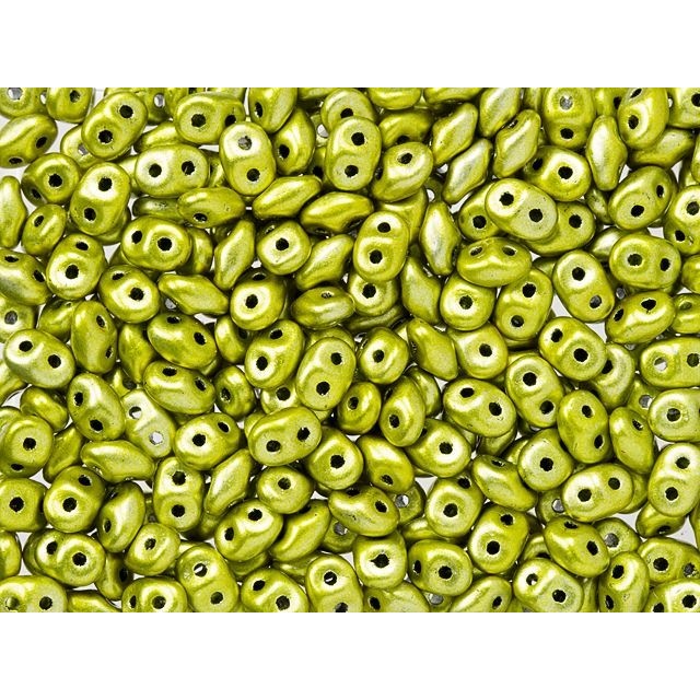 Matubo SuperDuo 2 x 5mm Metalust Yellow Gold 2-Hole Seed Bead 2.5-Inch Tube
