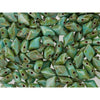 Czech Glass GemDuo, 2-Hole Diamond Shaped Beads 8x5mm, Opaque Turquoise Picasso  (2.5