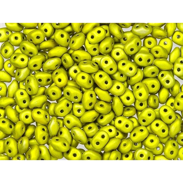 Matubo SuperDuo 2 x 5mm Metalust Matte Yellow Gold 2-Hole Seed Bead 2.5-Inch Tube