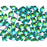 Czech Glass GemDuo, 2-Hole Diamond Shaped Beads 8x5mm, Backlit Aquasol  (2.5" Tube)