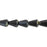 Czech Glass 8 x 6mm Jet Opaque with Picasso Finish Top Cut Faceted Drop Bead Strand by Raven's Journey