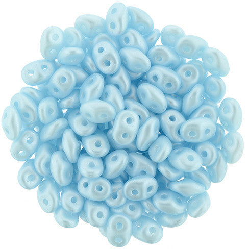 Matubo SuperDuo 2 x 5mm Pearl Coat - Azure 2-Hole Seed Bead 2.5-Inch Tube